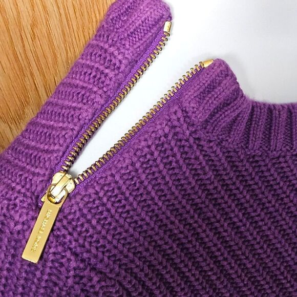 MICHAEL KORS Women's Crew Neck Double thick Zippered Shoulders Sweater Size Smal - Picture 8 of 14